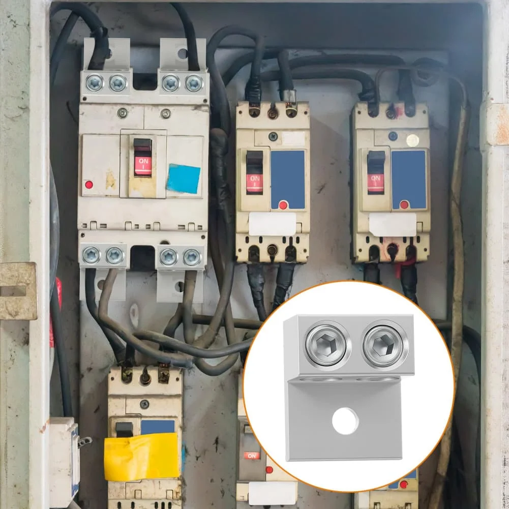 Aluminum Dual Hole Grounding Terminals Set of 4 for Reliable Electrical Grounding and Long lasting Performance