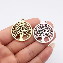 WYSIWYG 2pcs 38x34mm 2 colors New Round Tree Of Life Charm Charms For Jewelry Making Round Tree Charms Charm Tree Of Life