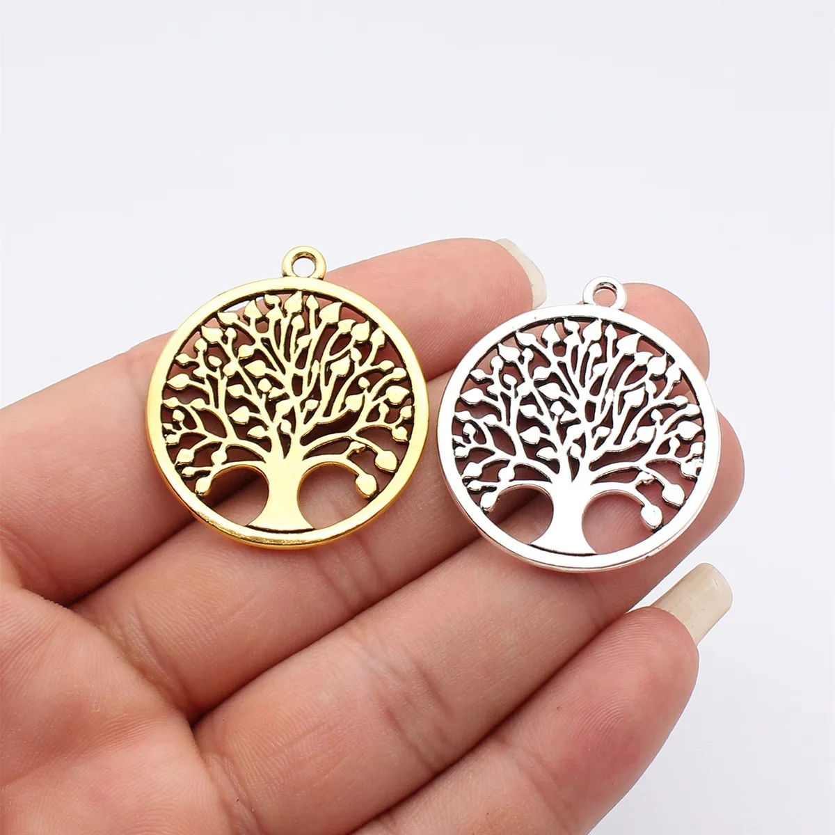 WYSIWYG 2 sztuk 38x34mm nowy okrągły drzewo życia urok Charms dla tworzenia biżuterii okrągłe drzewo Charms Charm drzewo życia