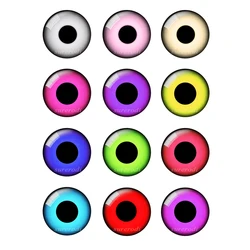 12 Pairs/bag Thin Glass Chips for Blythe Doll 14mm Doll Eyes Chips for DIY Jewelry Making Suppliers H202