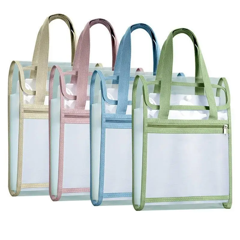 Long Size 13-Layer Handle Folder File Organizer Expanding A4 File Folder Portable Folder Bag Vertical Document Storage Pouch
