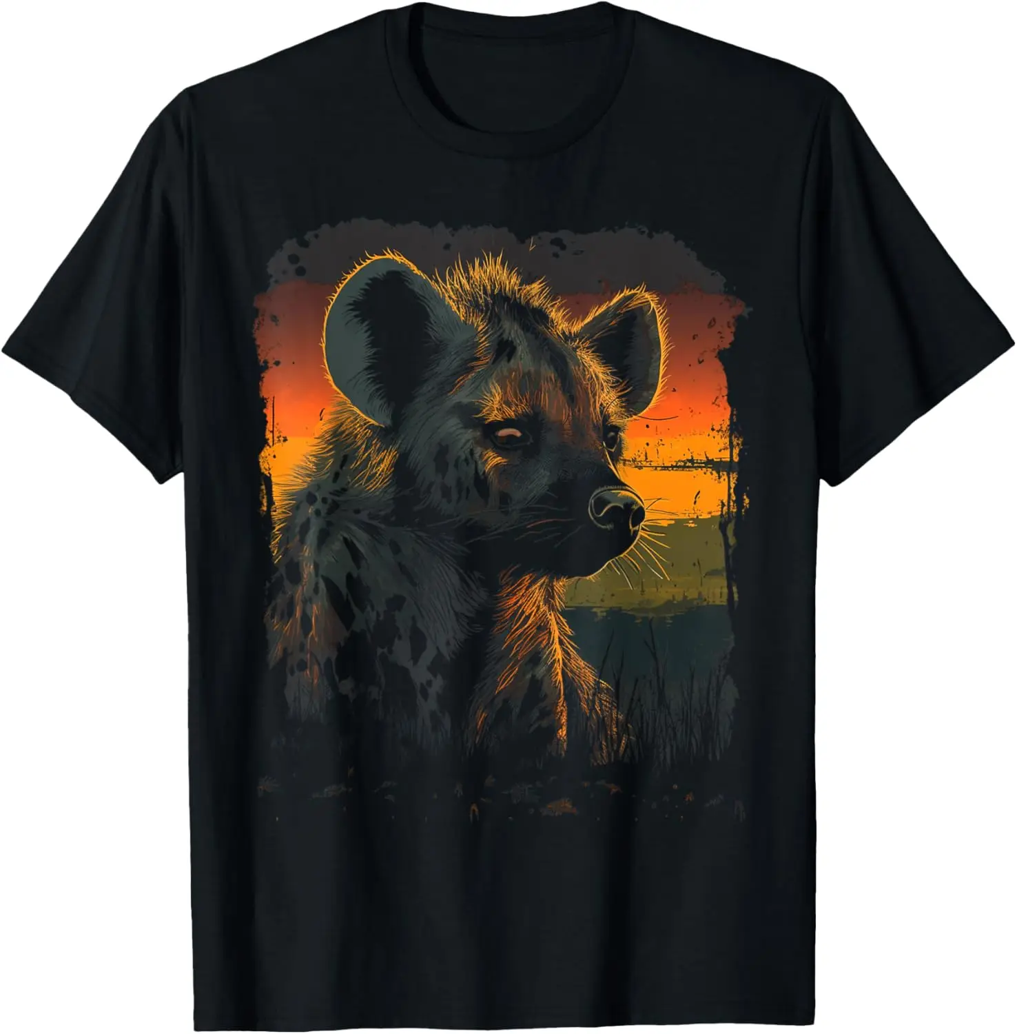 Hyena Animal Retro Style Graphic Tees for Men Women Boy Girl T-Shirt