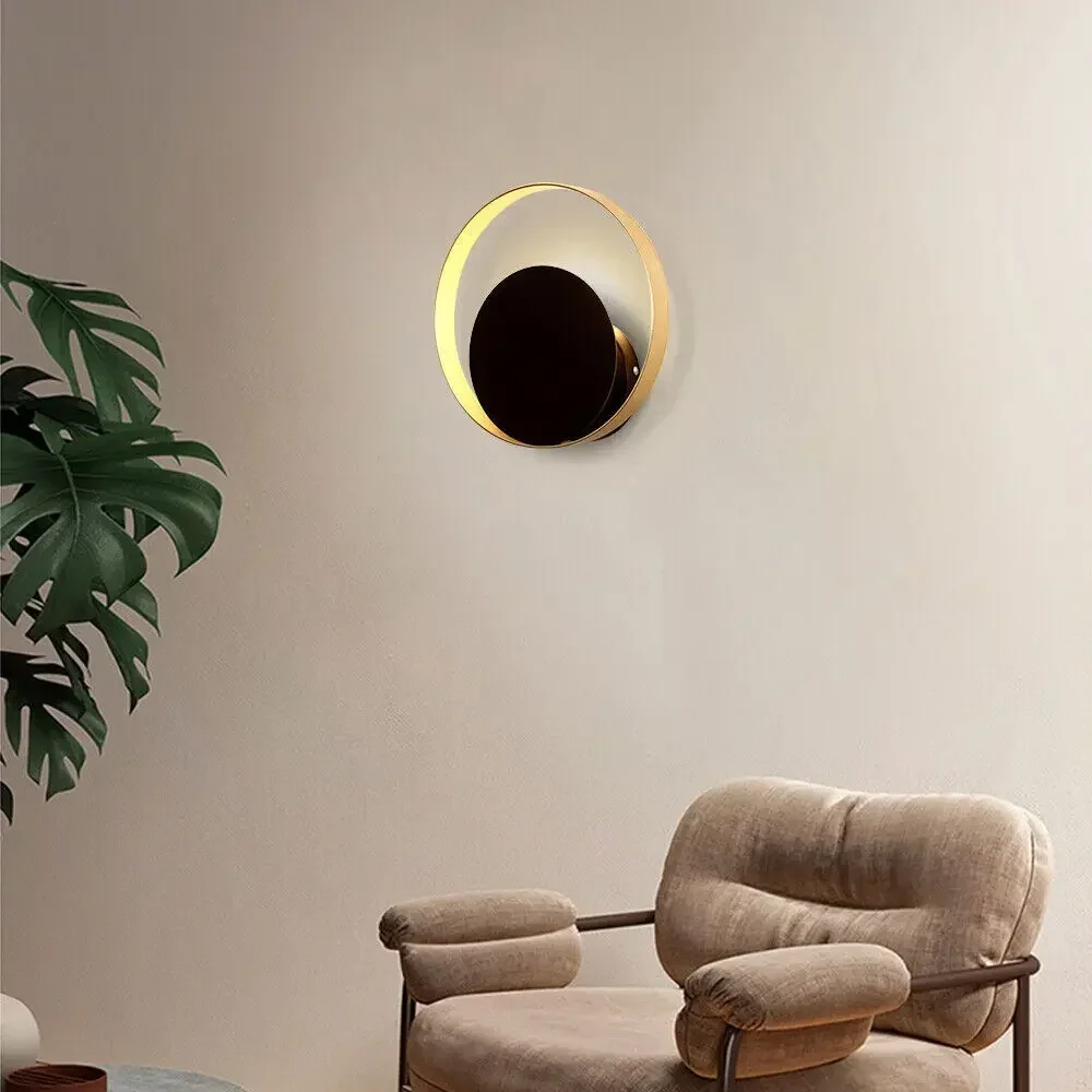 Modern LED Wall Lamp Indoor Round Moon Light Lamp Nordic Style Wall Mounted US wall decor