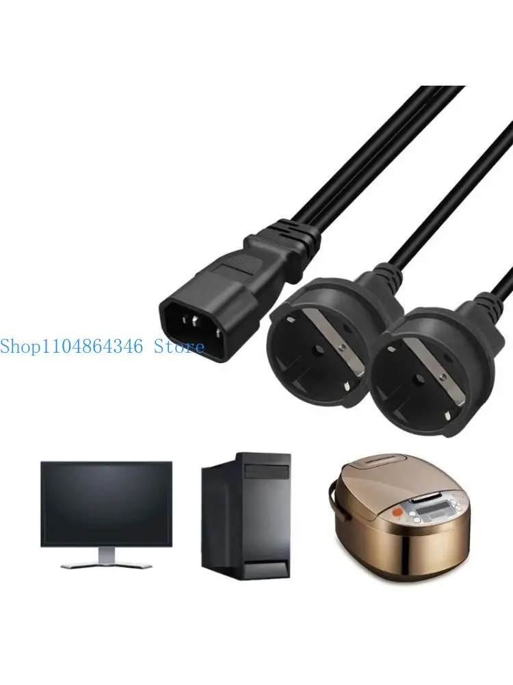 

652F Power Adapter Converter IEC320 C14 to European EU Standard 4.8MM Socket 0.32M for Travel and Home Use