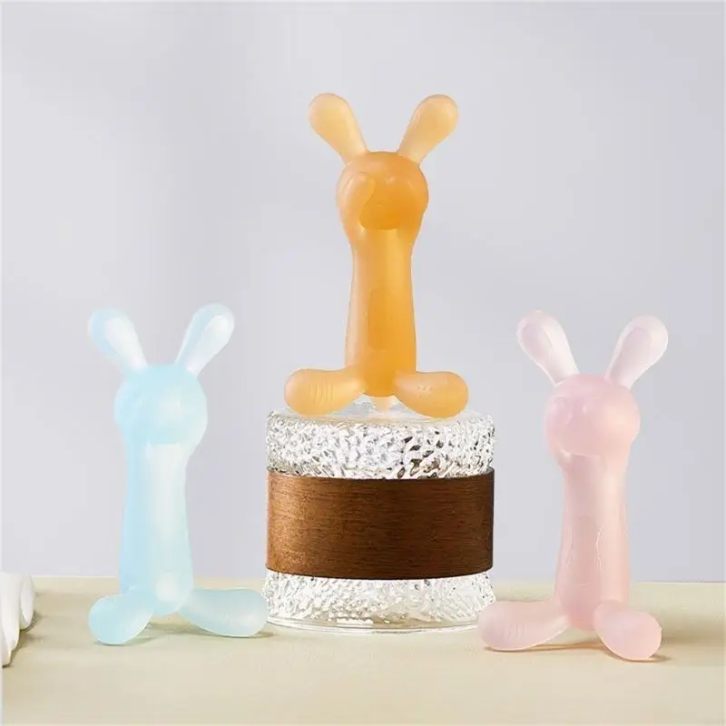Q22d رضيع التمريض التسنين لعبة لطيف أرنب السيليكون teether طفل teether التسنينا اللغات الراحة للأطفال حديثي الولادة للأطفال