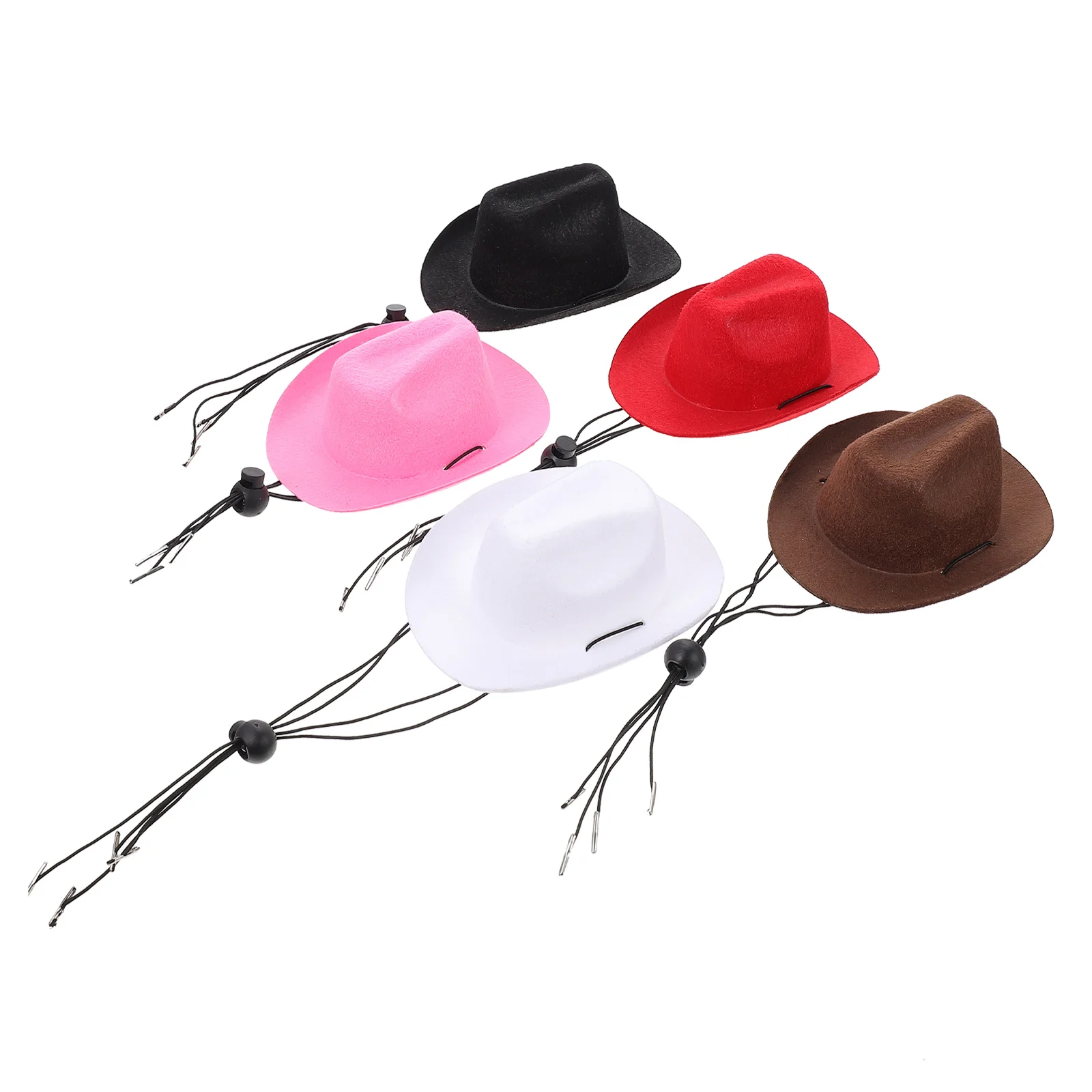 

5pcs Pet Hats for Dogs Cats Cowboy Hat Festival Decoration Adjustable Strap Non Woven Fabric Dog Accessories Cat Hat