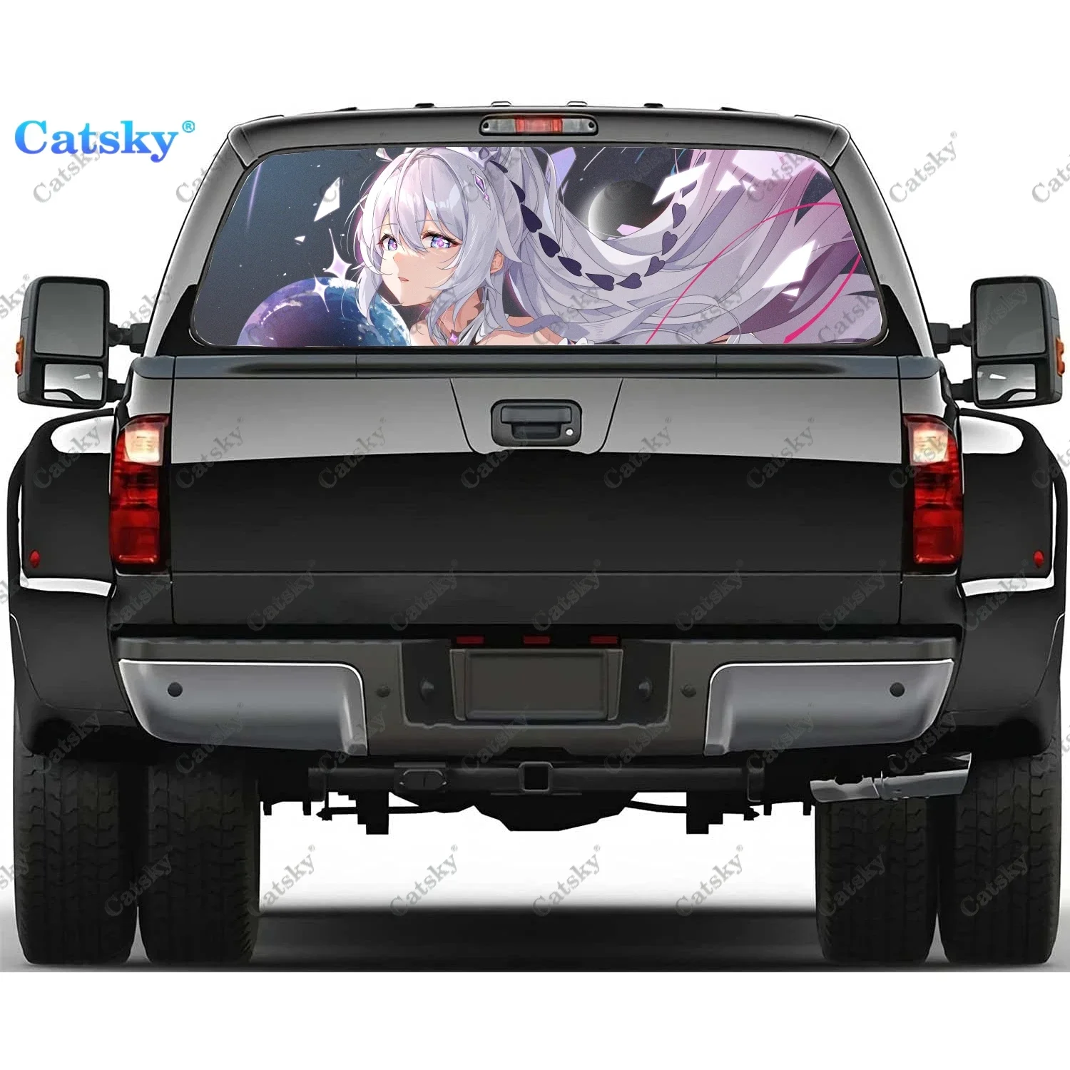 

Kiana Kaslana Houkai Gakuen Rear Window Decal Fit Pickup,Truck,Car Universal See Through Perforated Back Window Vinyl Sticker