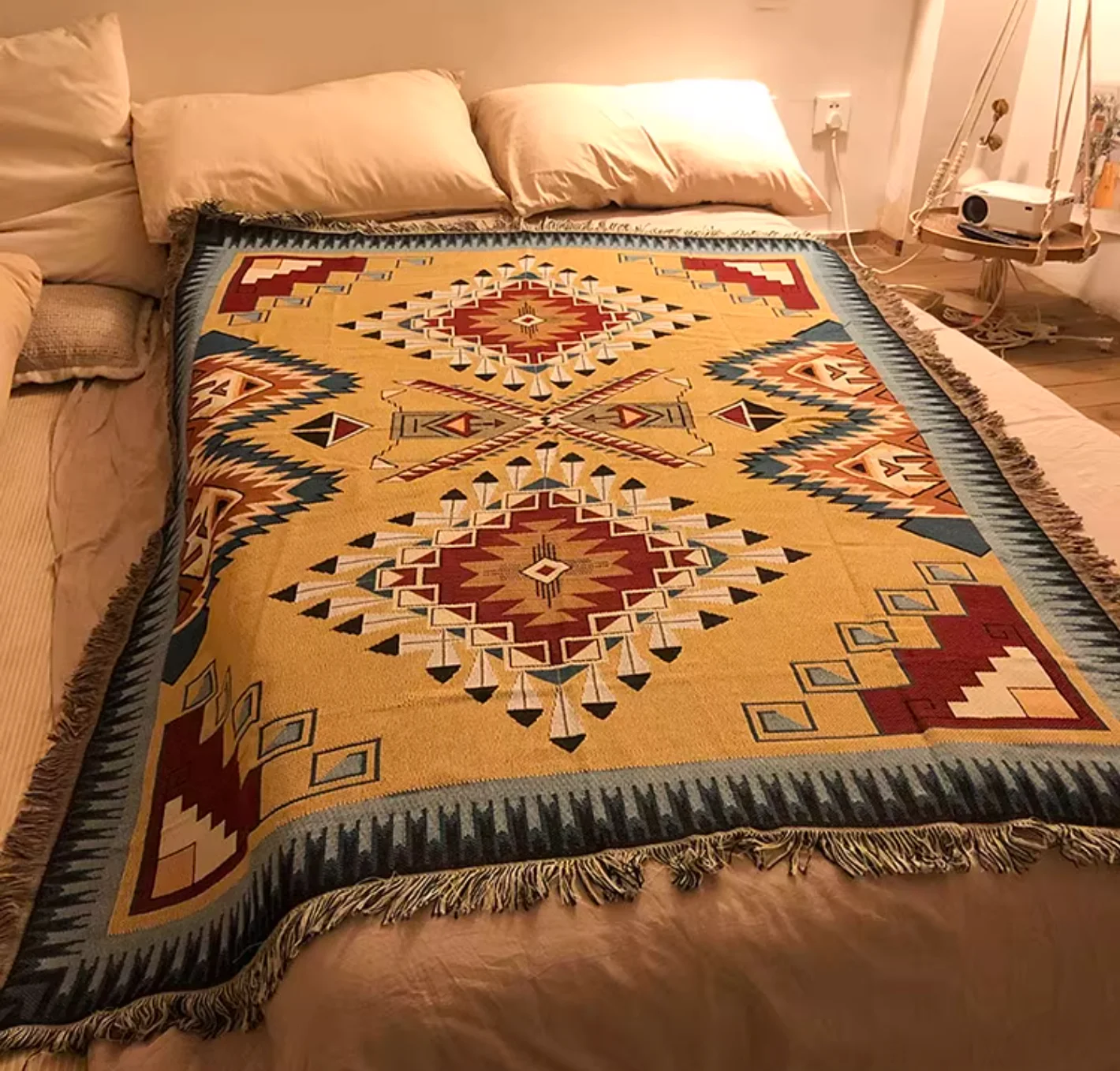 

Вязаное льняное одеяло для кемпинга и отдыха, офисное покрывало для сна, одеяло для дивана в скандинавском стиле