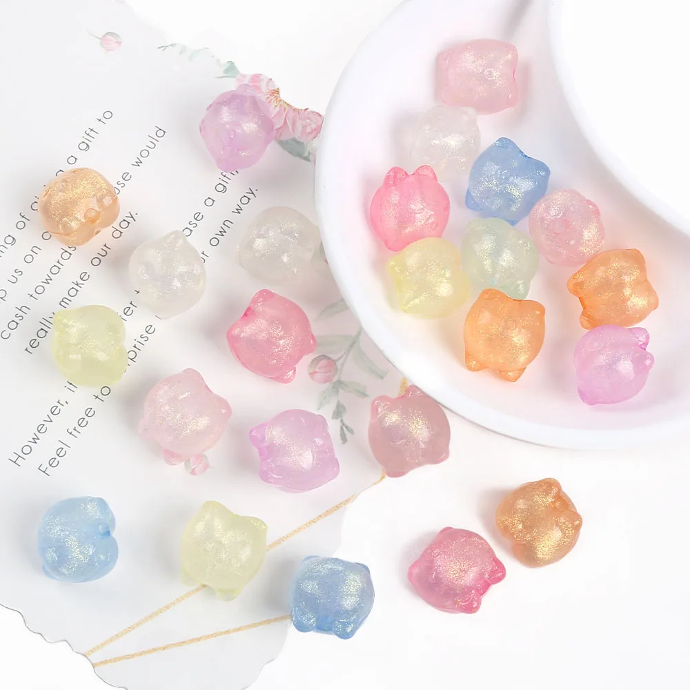 반짝이 AB 컬러 나비 아크릴 비즈 팔찌 DIY 쥬얼리 만들기 목걸이 공예 액세서리용 루즈 비즈