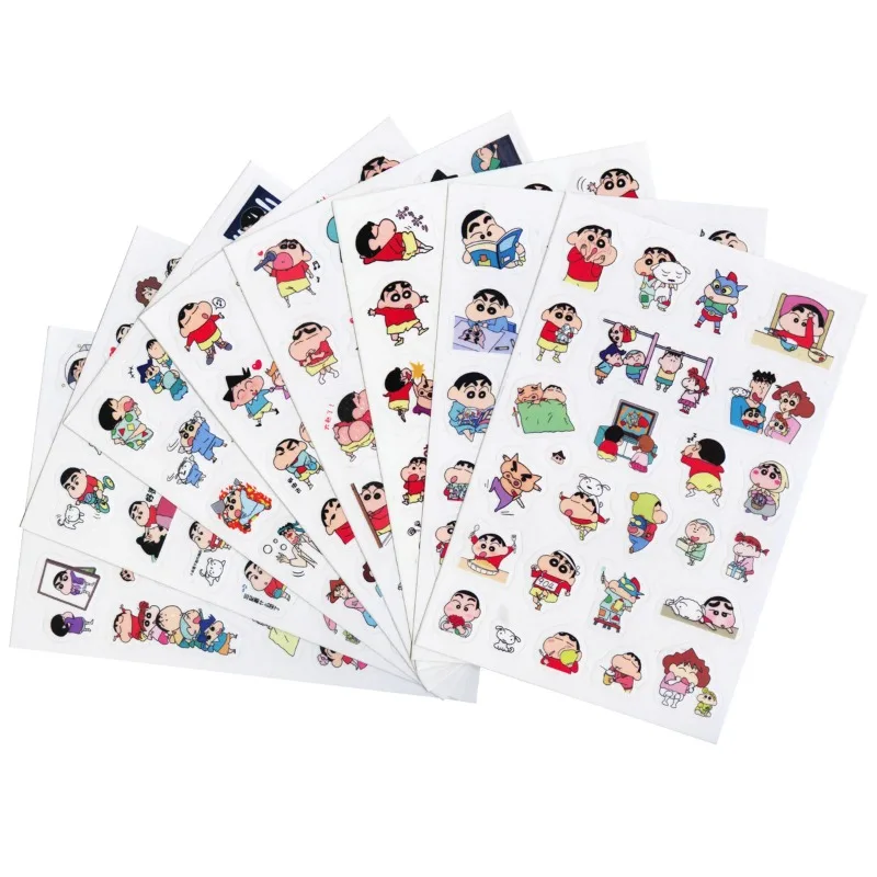 Crayon Shinchan Anime Cartoon Expression Decoration Laptop Hand Account Mobile Phone Album Stationery Transparent PVC Stickers