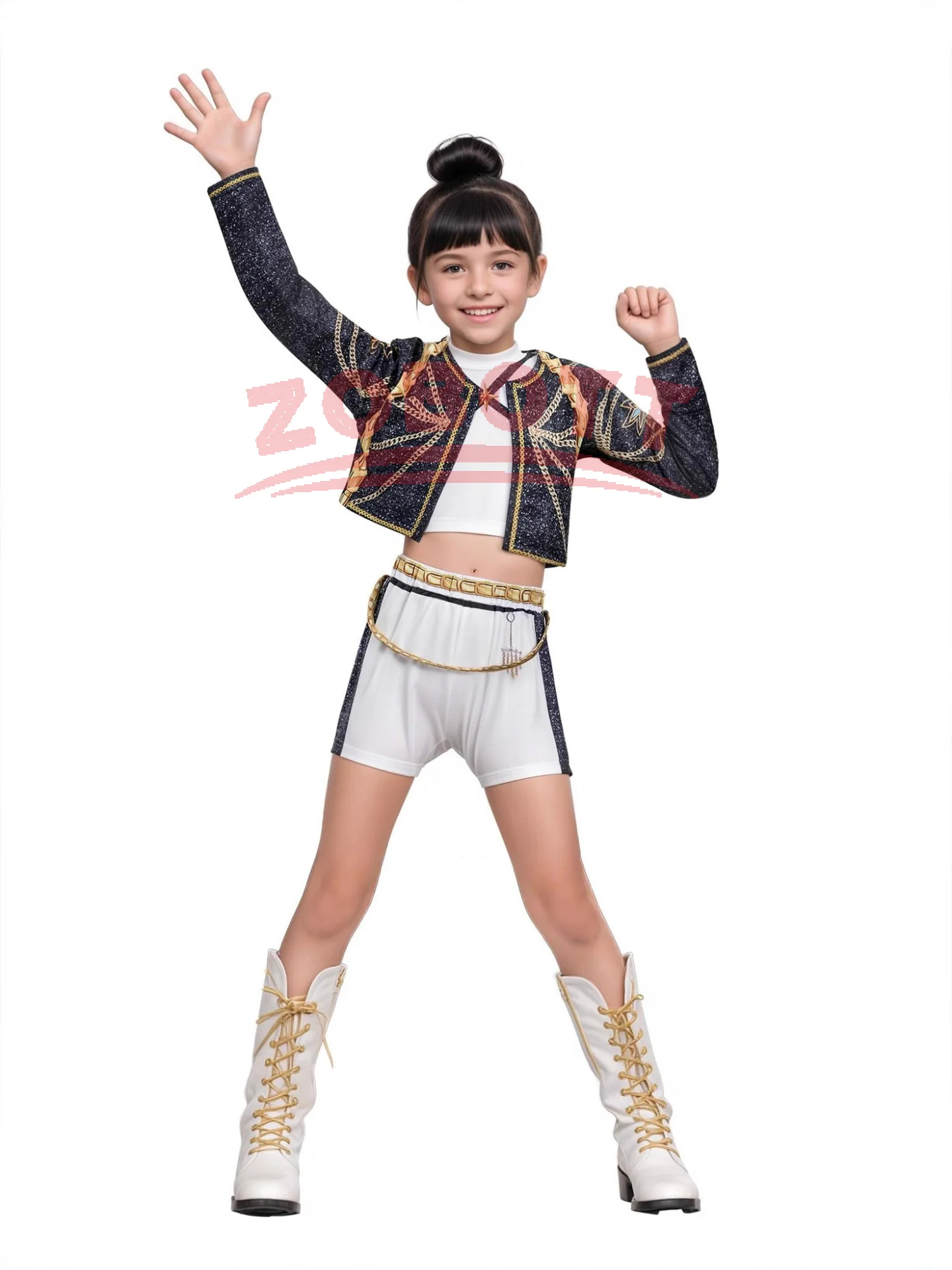 Fantasia KPop Rumi Zoey Cosplay Girls Stage Clothing Demon Hunter Disfraz Costume 6 to 14 Years Halloween Carnival Party Clothes