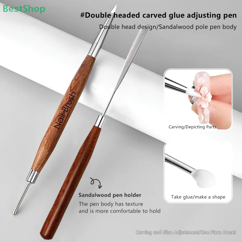 ★ ★ ★ Canetas de escultura de silicone de ponta dupla, pincéis de pintura em relevo, kit de suprimentos para unhas, pontas de manicure, ferramenta para arte em unhas