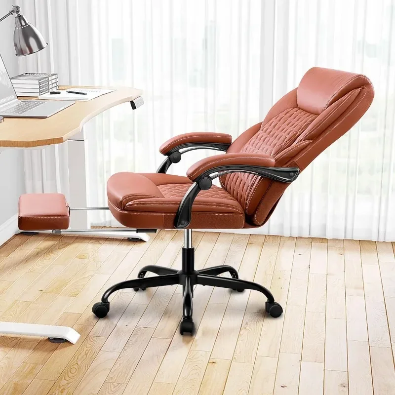 Big and Tall Office Chair Executive Office Chair with Foot Rest Ergonomic Chair Home Office Desk Chairs Reclining High