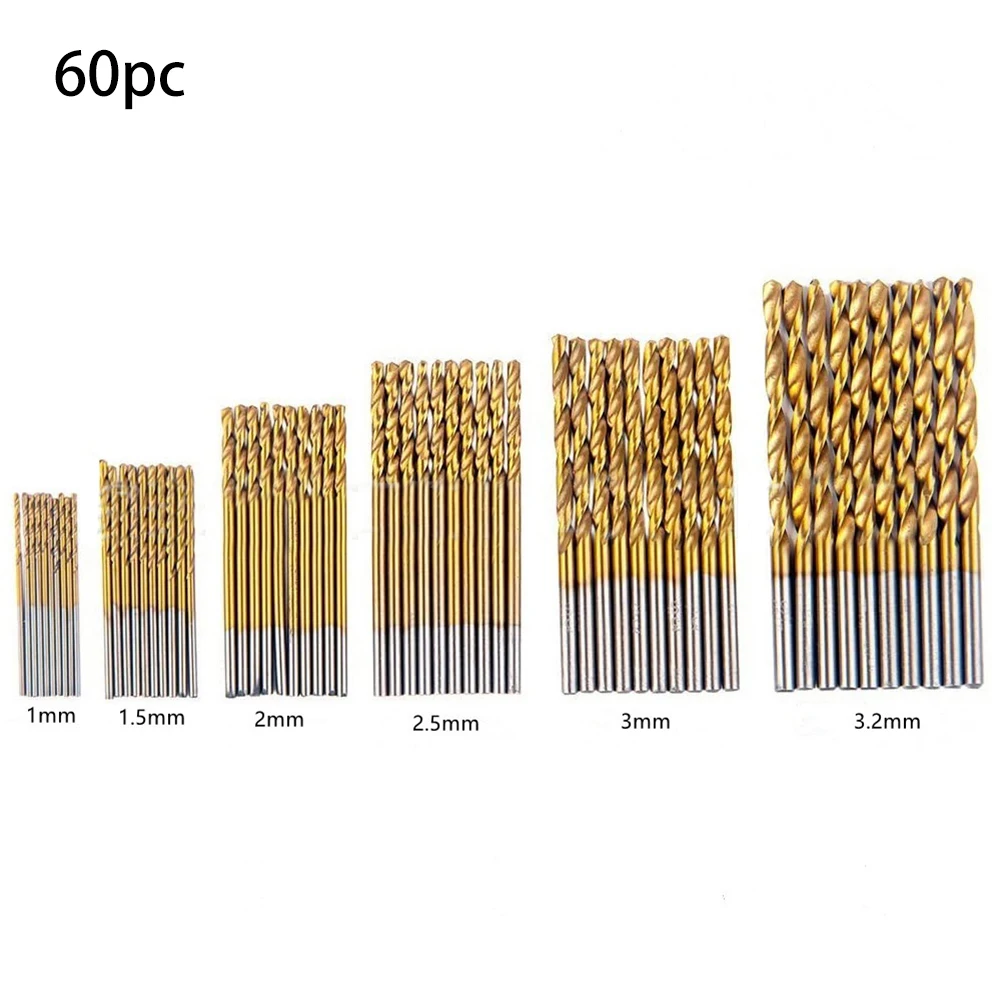 50/60pcs 1-3mm Twist-Drill Bit Set HSS Drill Sets Drill Accessories For Stainless Steel Metal Iron Woodworking Opener Tool