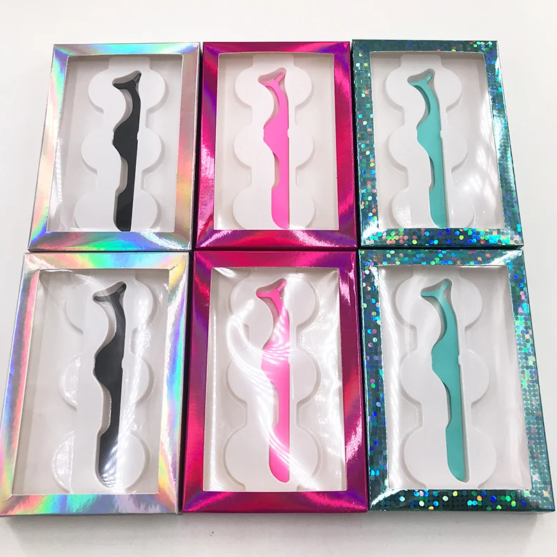 

3 pairs eyelash box lashes hot selling have trays shiny instock custom logo wholesales