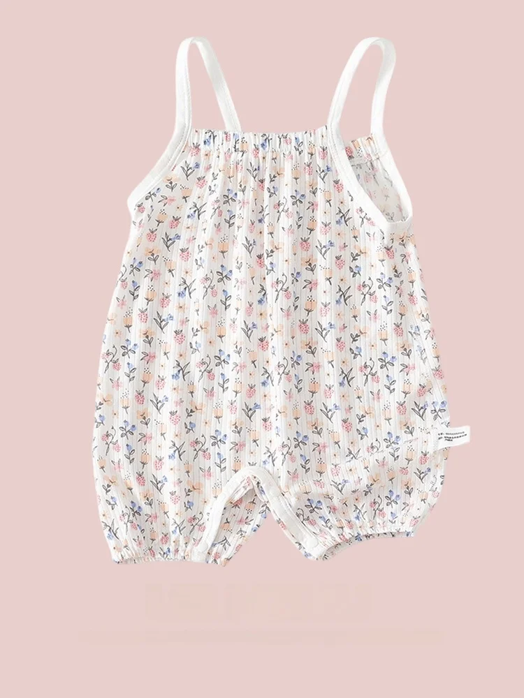 

Детское боди из модала с высокой талией, без бретелек, летнее, тонкое, без косточек, с закрытыми ножками, для младенцев и малышей