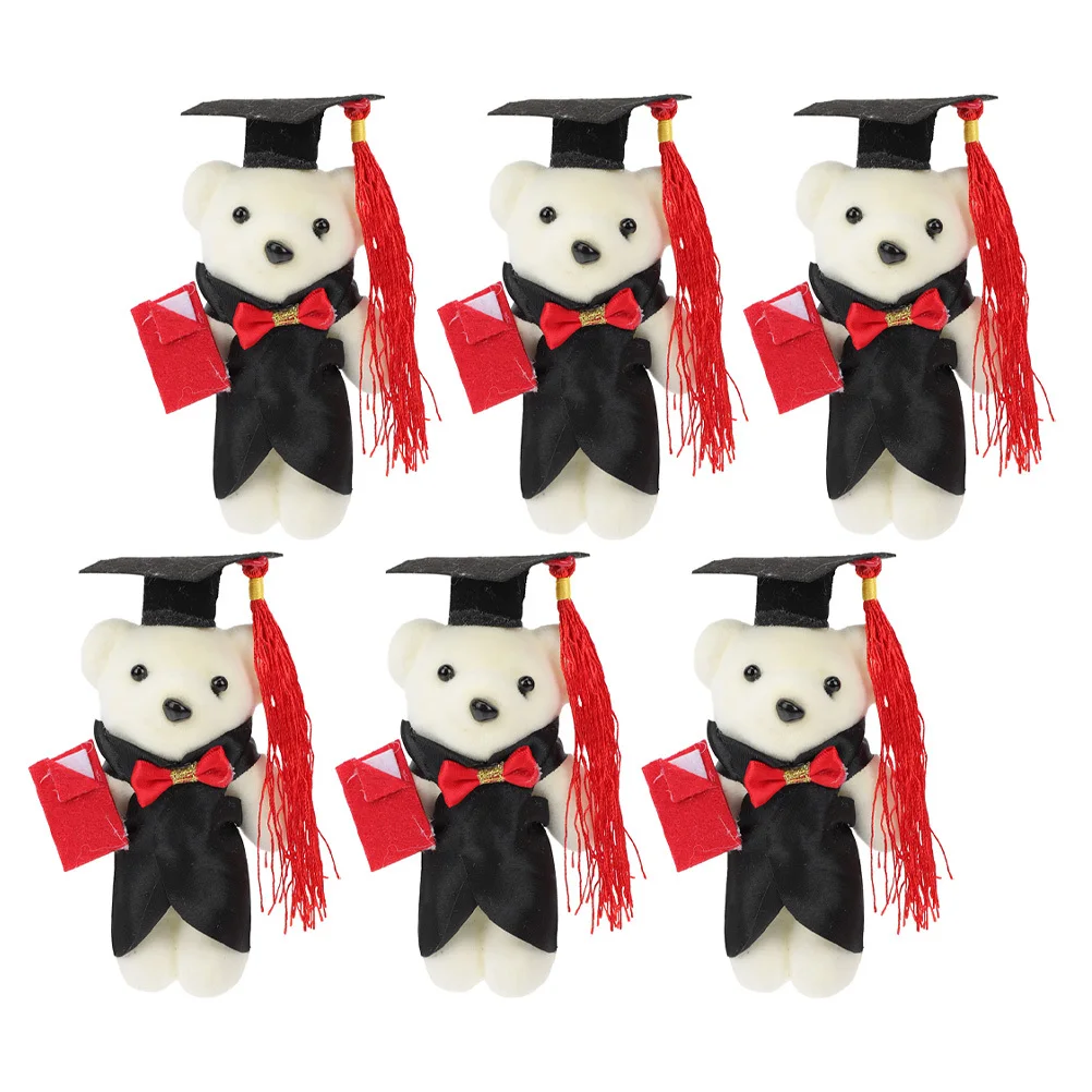 

8pcs Cute Grad Stuffed Toy Mini Bear Graduate Toy Decorative Bear Bear Decoration Graduation Mini Animal Congrats