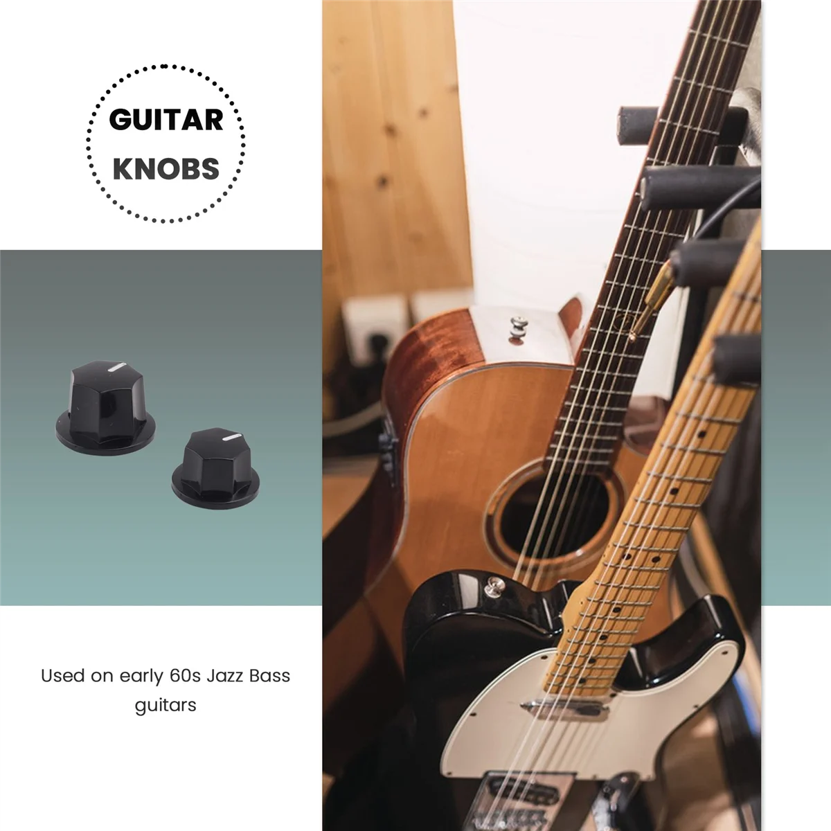 6Pcs Control Knob Volume Audio Control Knobs for Jazz Bass Electric Guitar Parts HOT view 2