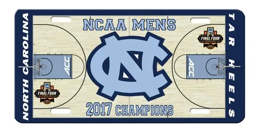 2017 North Carolina Tar Heels High Gloss License Plate Aluminum