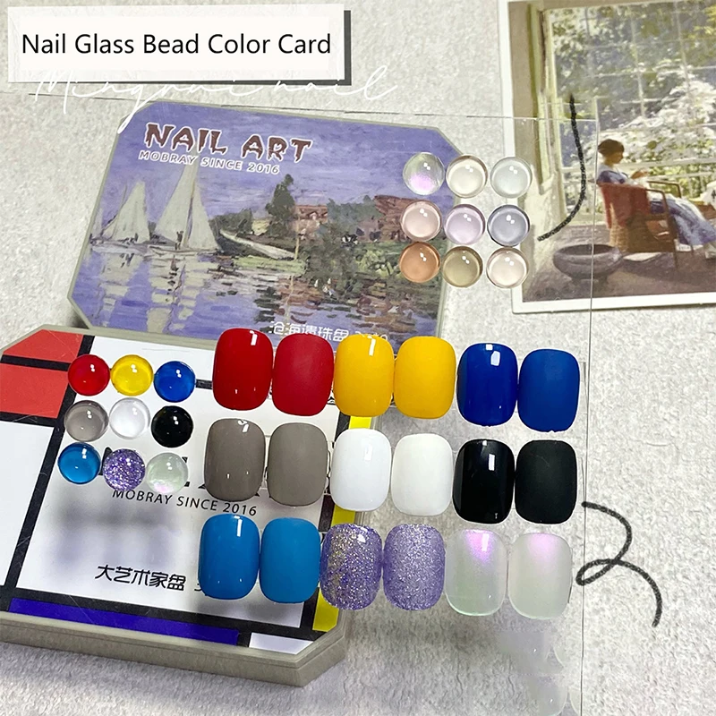 50PCS Transparent Glass Nail Art Display For Showing Gel Polish Designs Nail Color Board Tips Card Manicure Tools