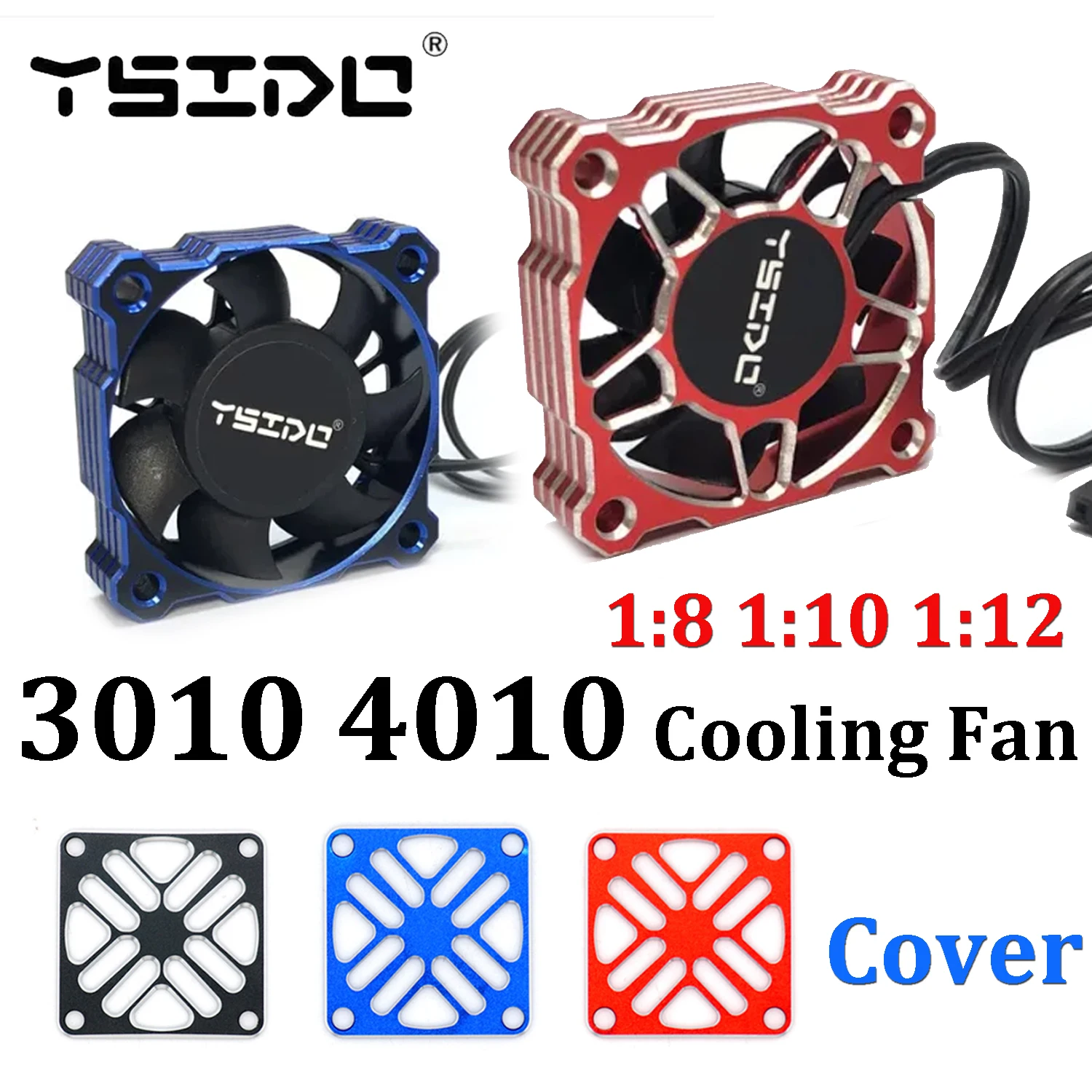 YSIDO 3010 4010 Metall-Kühlventilator 25000 U/min mit 30/40mm Lüfterabdeckung für 28/29/36/42 Serien-Motoren 1:12 1:10 1:8 RC Auto Upgrade-Teil