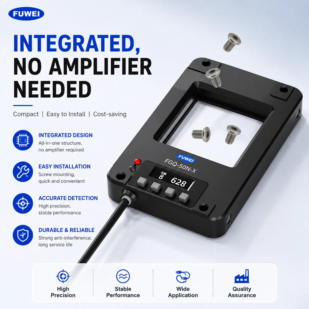 FUWEI FGQ Series Window Material Counting Photoelectric Induction Switch Sensor Dustproof Digital Display No Blind Spot Sensor