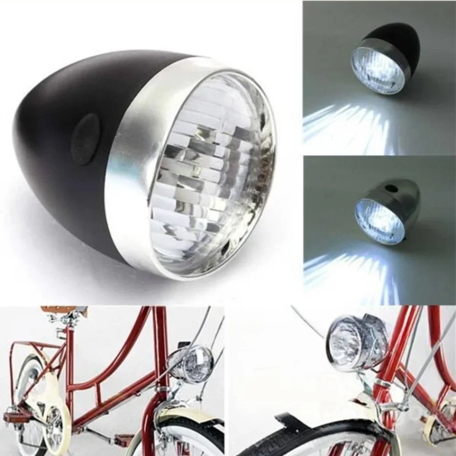 Mountain bike retro headlights 3  Bicycle Light Retro Classic Bike Headlight Bicycle Retro  Light Front Fog Safety Lamp