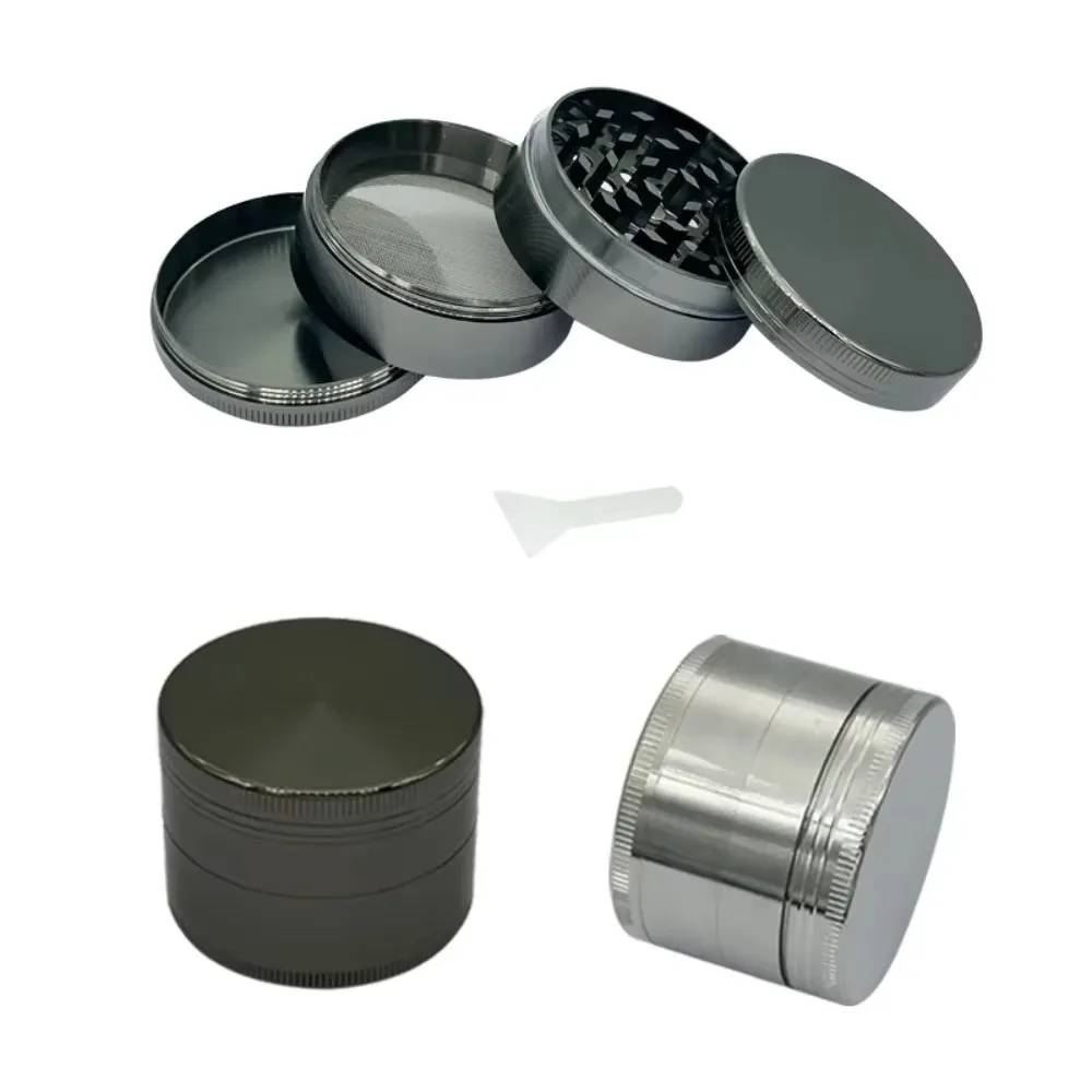 50mm Solid Color Plain Metal 4-Layer Herb Grinder Cigarette Grinder Smoking Accessory
