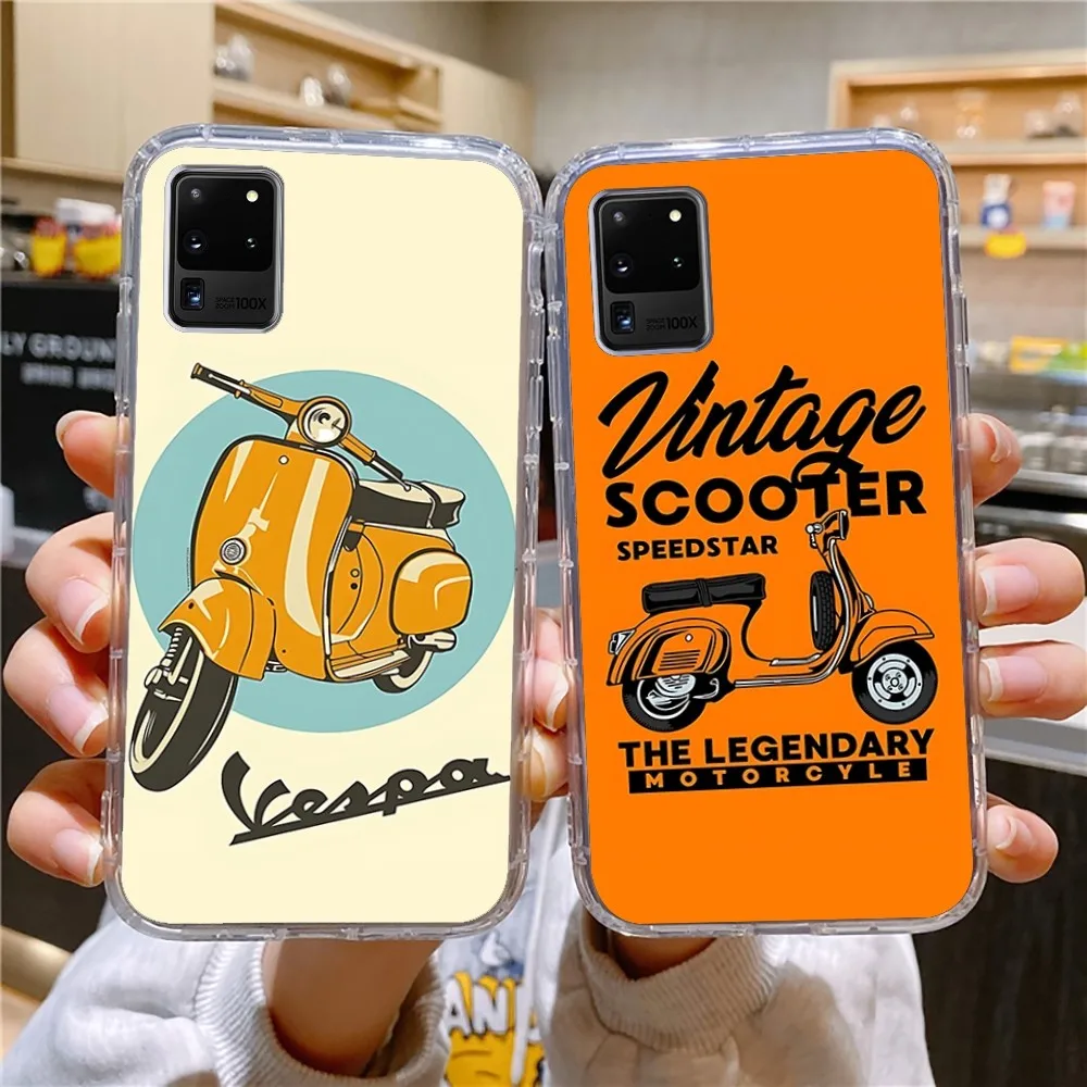 Vespa Scooter Phone Case For Samsung Galaxy A52 A12 A51 S21 Edge S22ULTRA S23 S20LITE Plus Ultra Transparent Cover