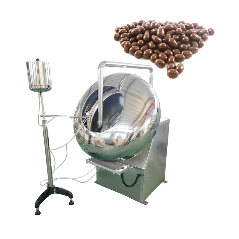 Snack Coater Sugar Candy Chocolate Coating Machine Spray Drum Pan Chips Seasoning Caramel Popcorn Food Peanut Coating Machine