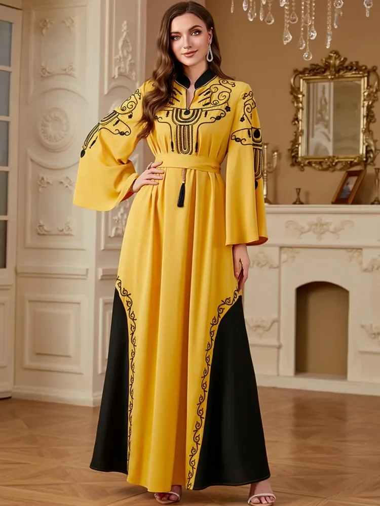 Abayas pour femmes dubaï luxe africain musulman Robe de mode Caftan Marocain robes de soirée Boubou Robe Djellaba Femme