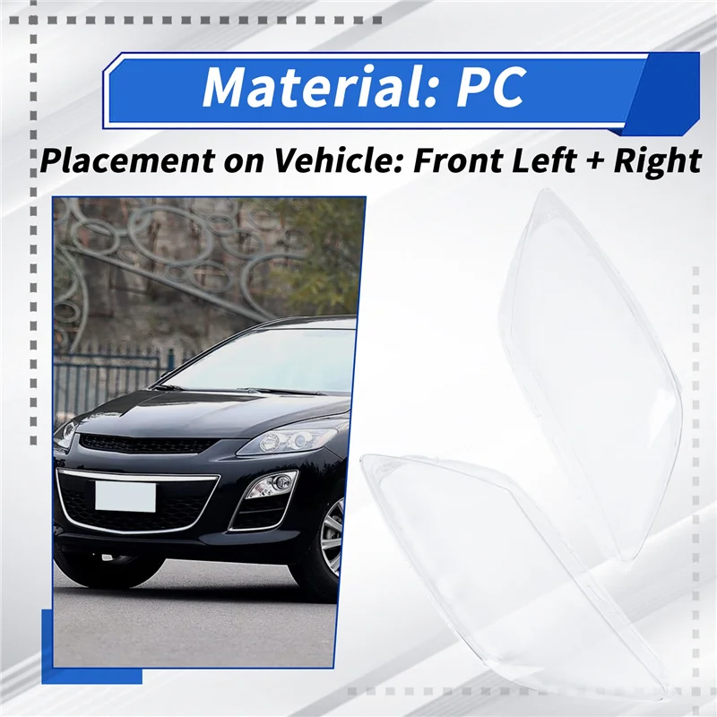 

1 пара левый + правый для Mazda CX-7 CX 7 2007-2014 автомобильная фара, крышка объектива, абажур, крышка переднего света