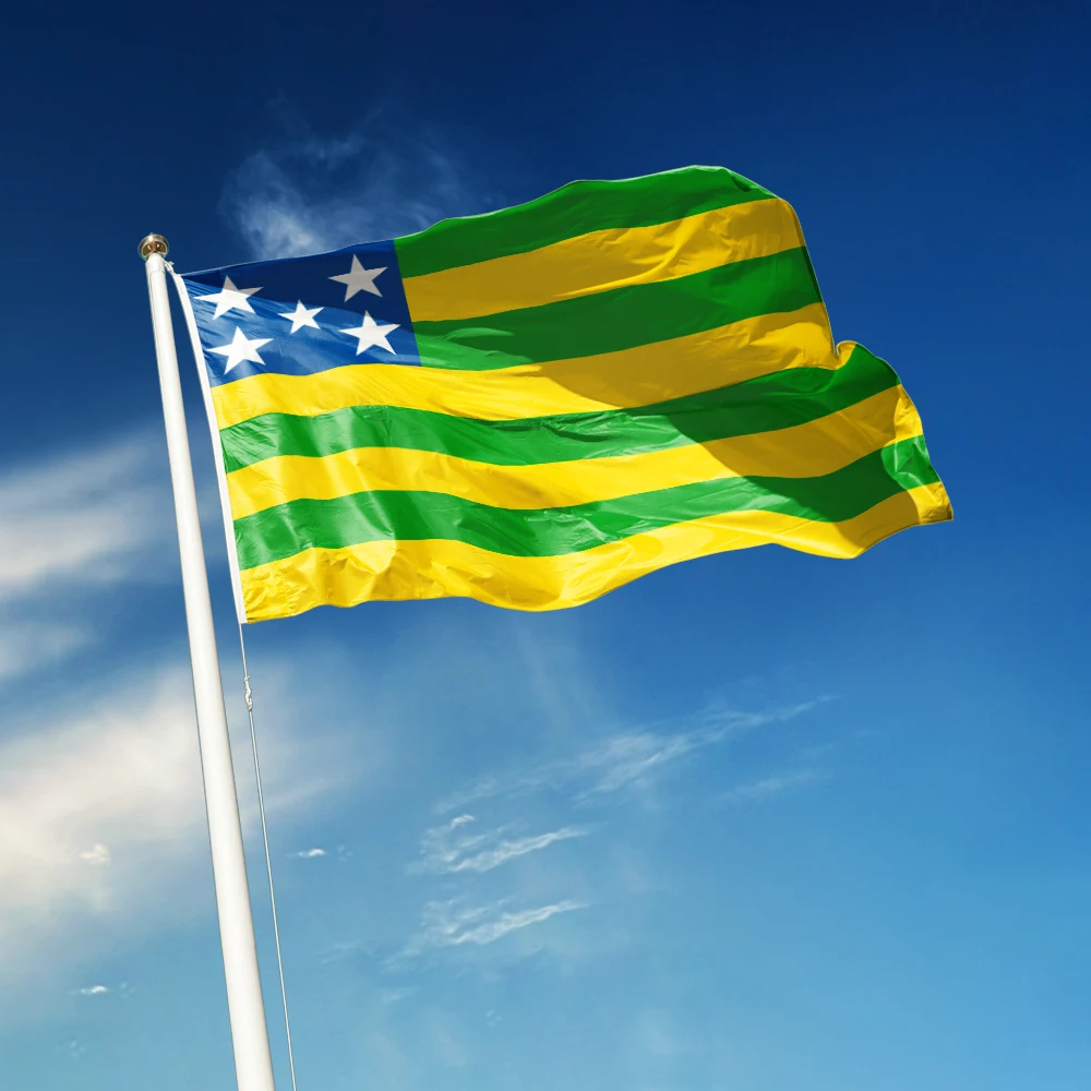 3x5 Ft Goiás Goias Flag Vivid Color and Fade proof flags of Brazil Polyester with Brass Grommets 3 X 5 Ft
