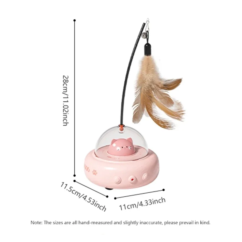 Inteligentna zabawka dla kota z piórami Elektryczny drażniący kij z dzwonkiem Zabawka interaktywna z wymiennymi piórami dla zwierząt