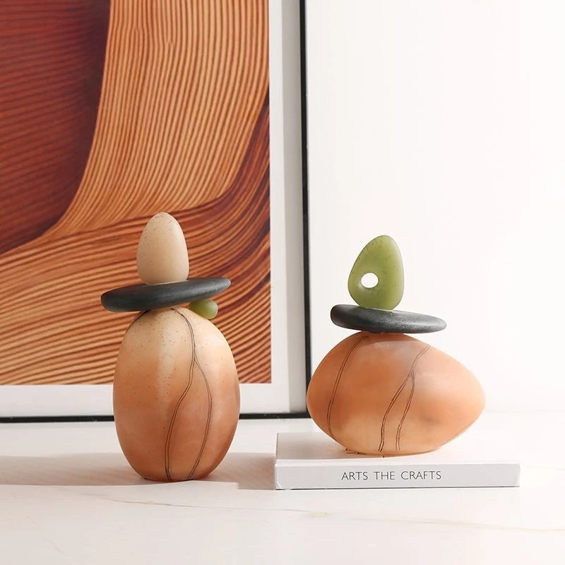 New Chinese style ancient style abstract art stone to run resin ornament model room hotel bookcase creative handicraft