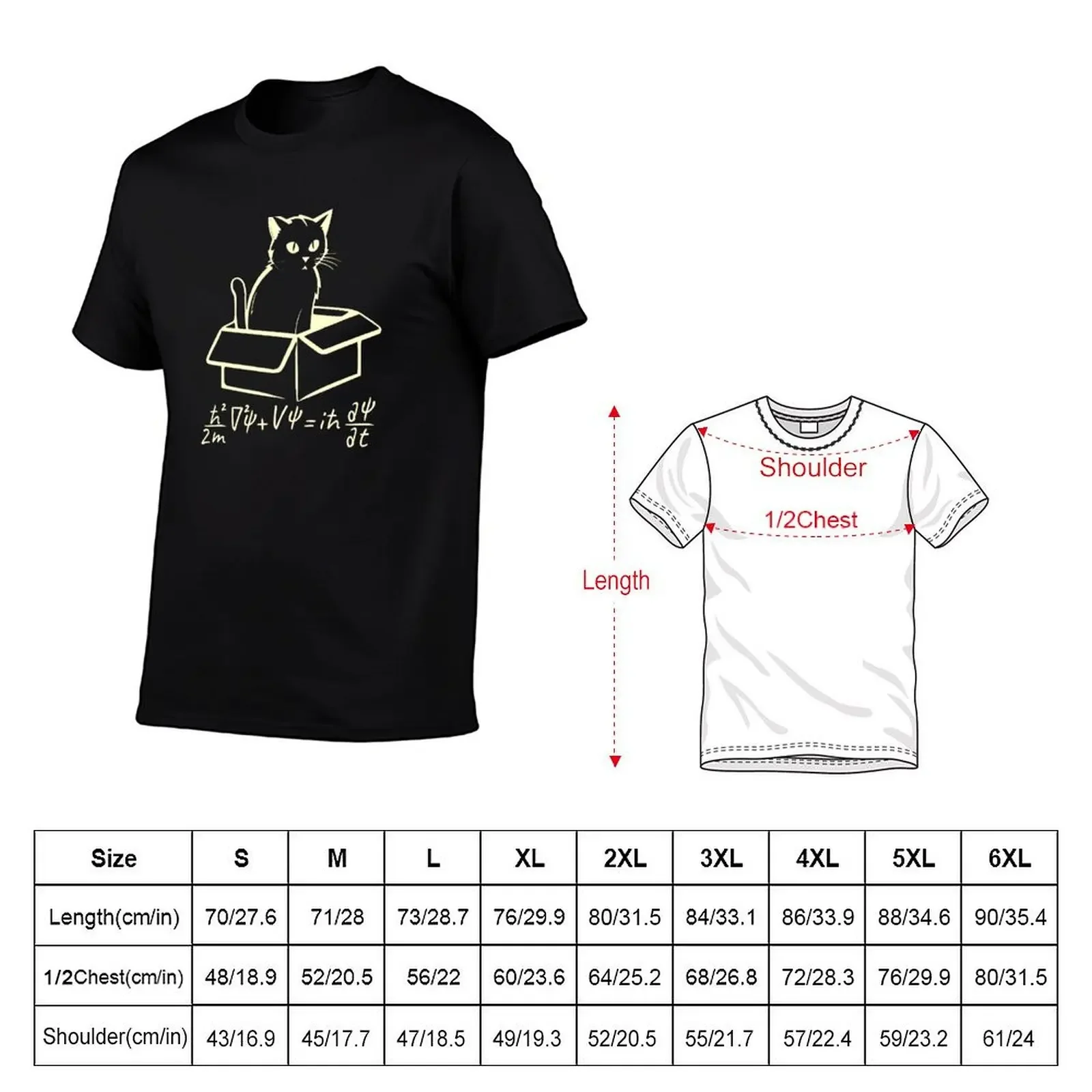 Schr?dinger equation T-Shirt graphics anime clothes Men's clothing