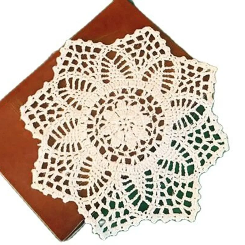 Hot Modern Lace Cotton Placemat Cup Coffee Coaster Tea Mug Kitchen Table Place Mat Cloth Crochet Christmas Doily Dining Pad