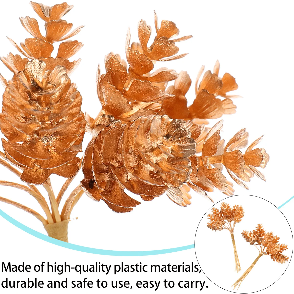 

2Pcs Artificial Christmas Pine Cone Picks Plastic Pine Sticks for Wreath Tree Vase Decoration Fake Plant for Christmas