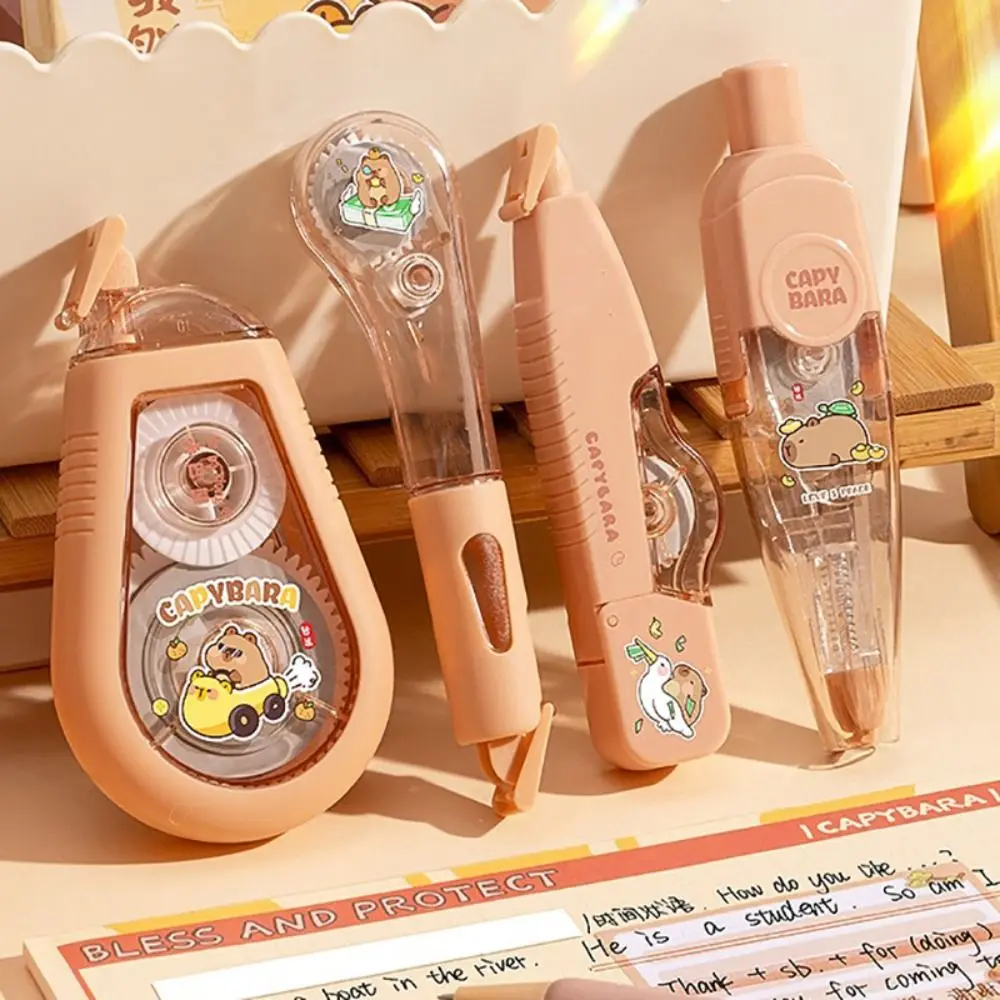 4PCS/Set Silent Correction Tape Capybara Non-repetitive Silent Coating Tape 38M Large Capacity Back To School Gift