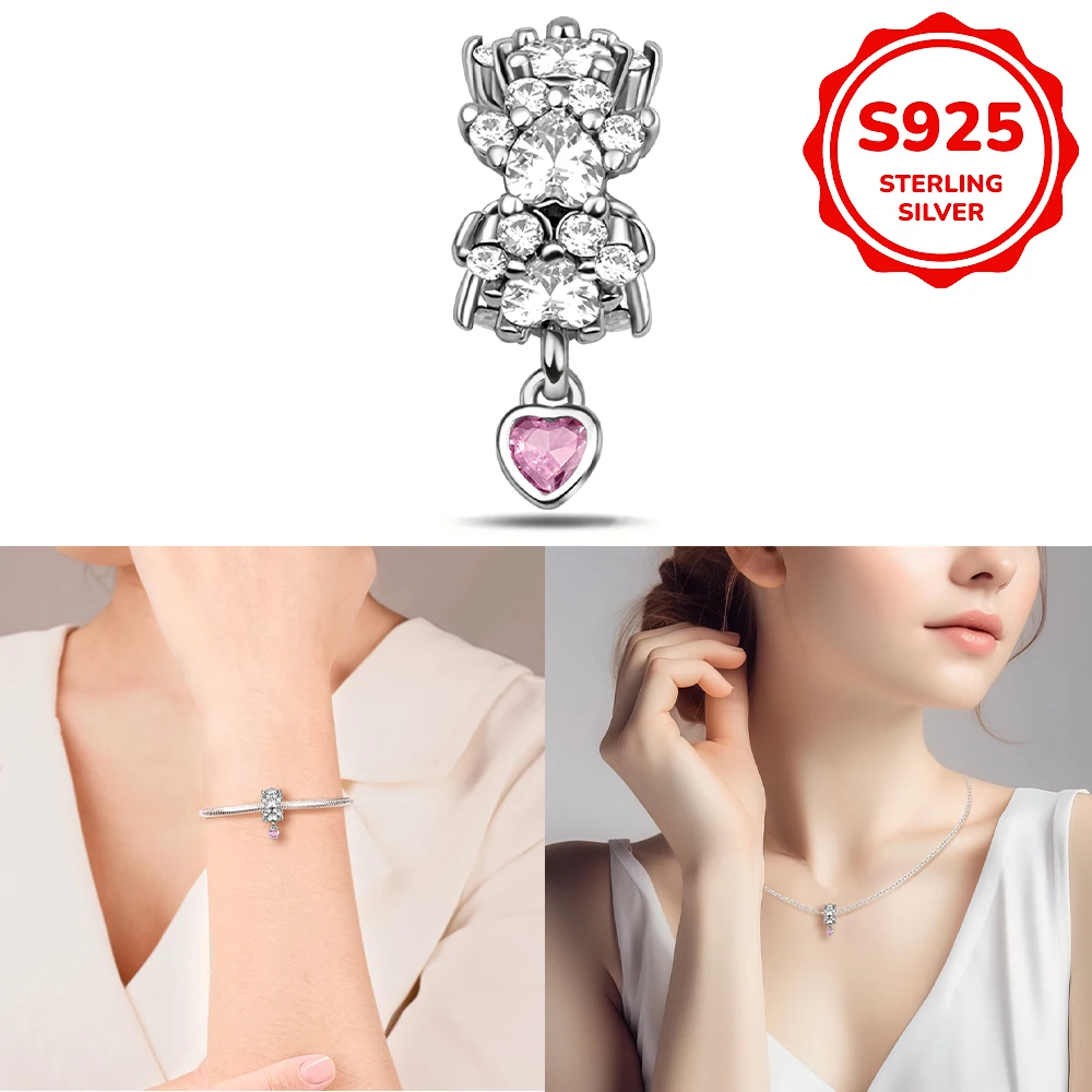 925 Sterling Silver Pendant Claw Print String Decoration Suitable for Original Bracelet, Men's and Women's DIY Jewelry Gift