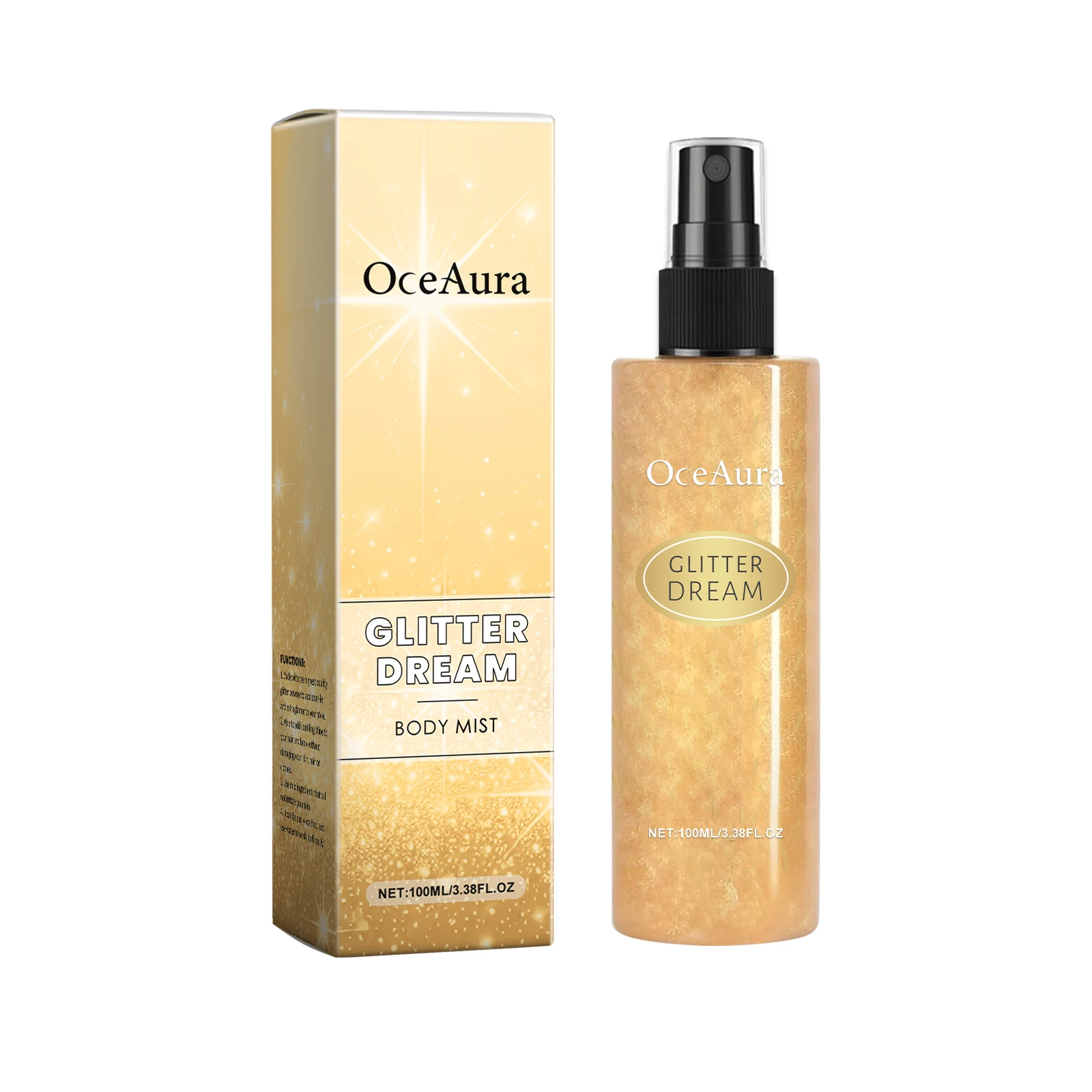 Face Hair Body Glitter Highlighter Spray Improve Skin Gloss Facial Highlight Powder Sparkling Makeup Festival Party Shimmer Oil