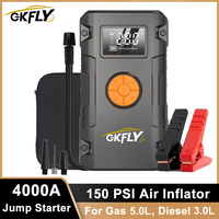 4 In 1 4000A Jump Starter Power Bank 59.2Wh 150PSI Air Compressor Tire Pump Portable Charger Car Booster Starting Device