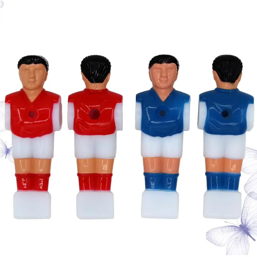 

4 Pcs Table Soccer Player Durable Plastic Replacement Parts Standard Sized Foosball Rods Tournament Style Mini Football Figures