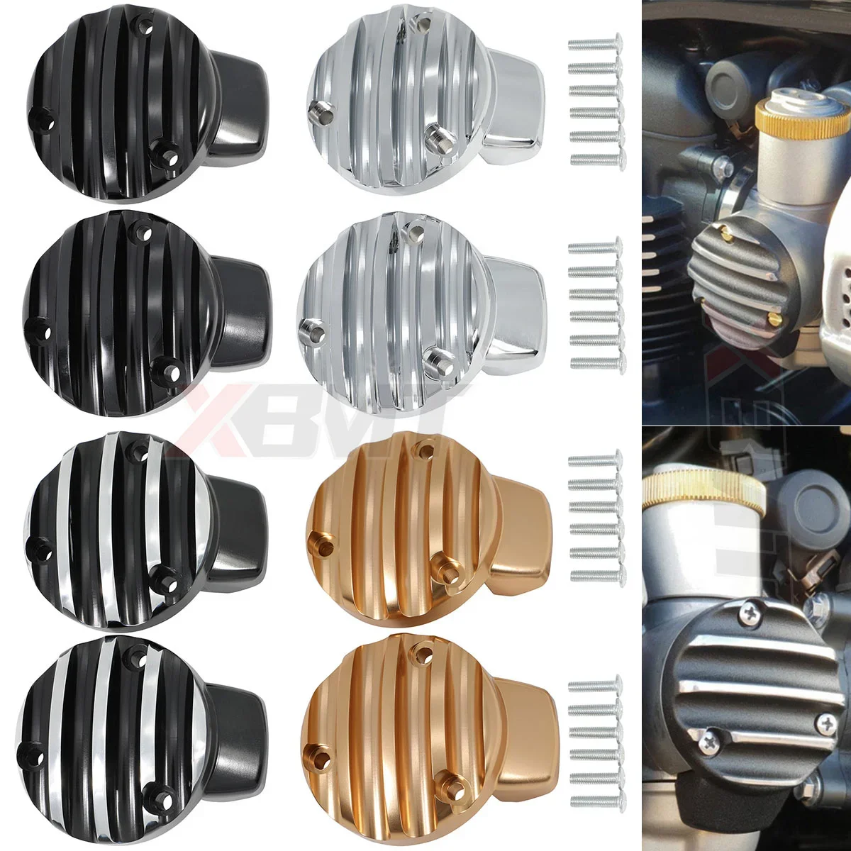 For Triumph Bonneville T120 Thruxton 1200 R 16-22 Bobber 17-22 Speedmaster 18-22 Motorcycle Ribbed Throttle Body Covers Kit