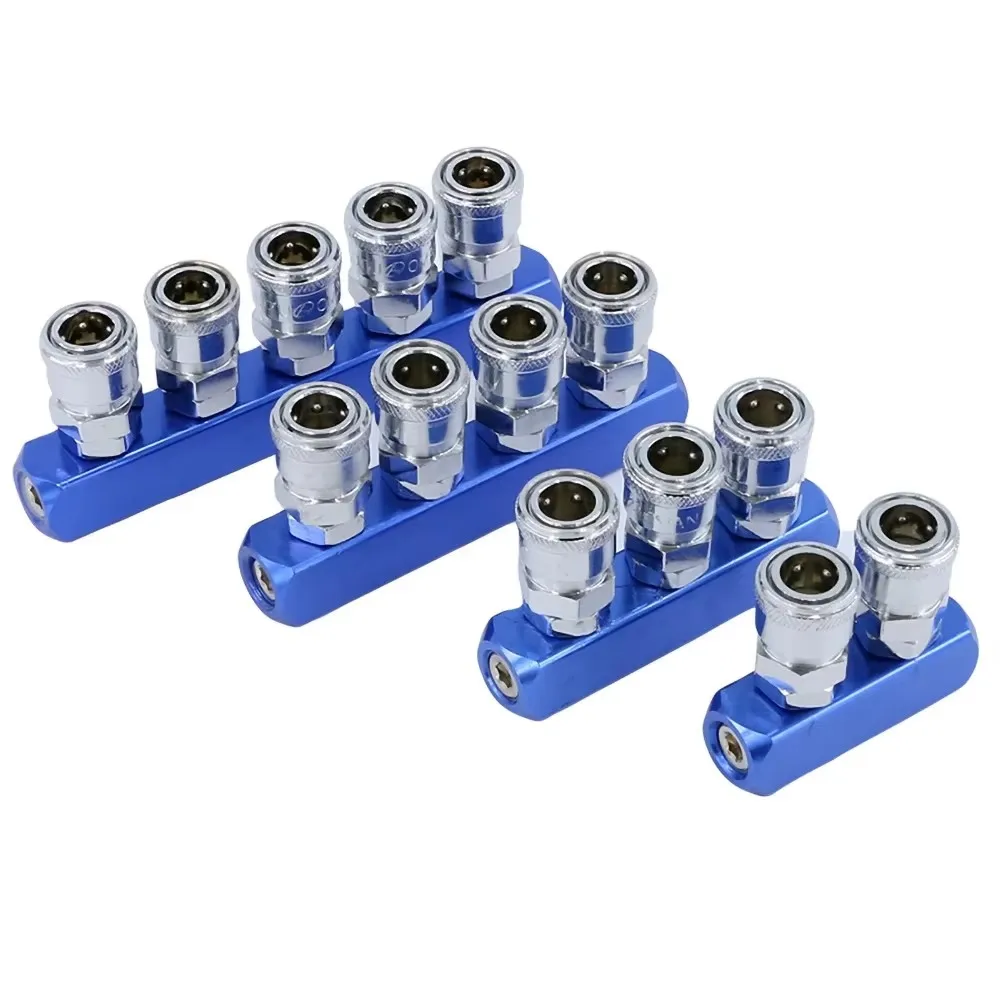 Compressor Pneumatic Fitting Pump Tool Coupler Manifold Multi Splitter EU/JP style Air Gas Distributor for 1/4 Quick Connector