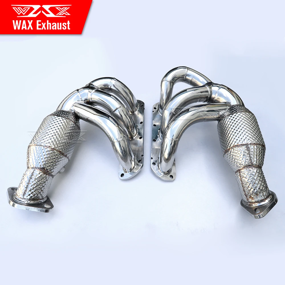 Stainless steel high flow catted downpipe for 981 2012-2015 car accessories exhaust modified for cayman boxster 2012-2015