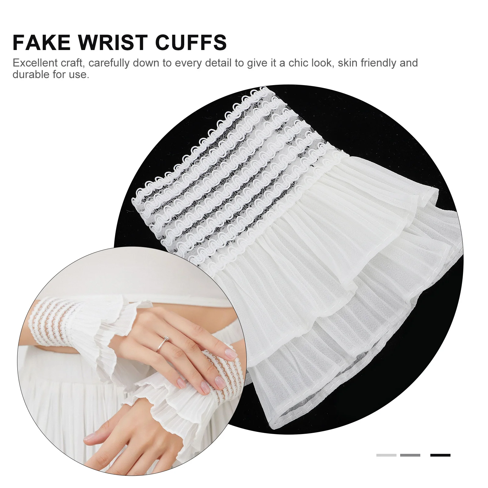 

1Pair Fake Lace Cuff Exquisite Wrist Cuffs Decorative Sleeve Accessories for Dresses Shirts T-Shirts Elegant Fashion Statement