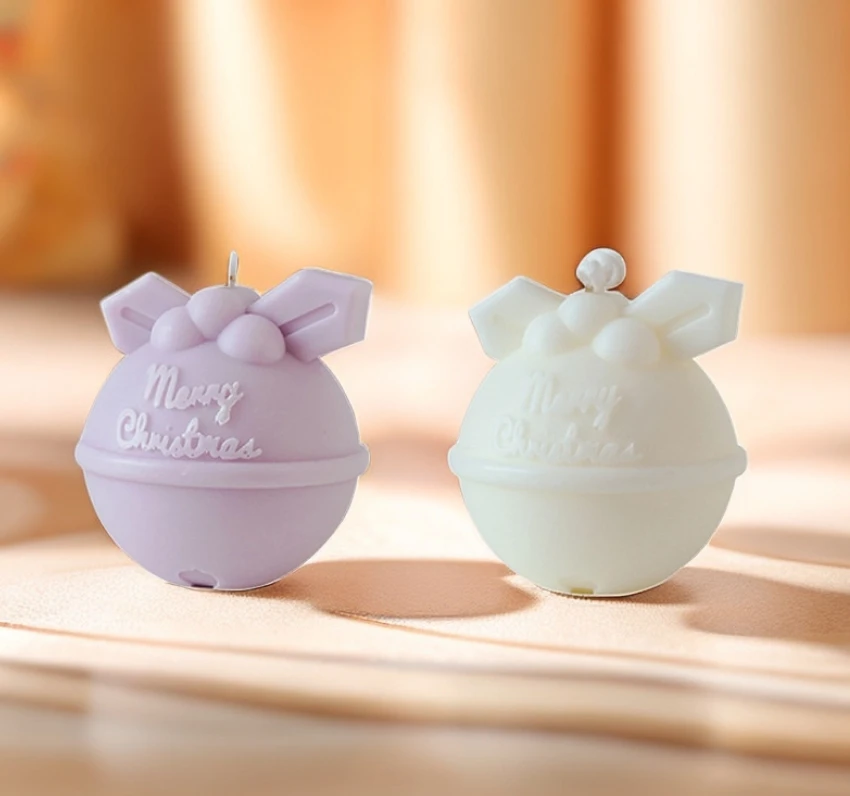 MG4GCNP4KU Round ball Christmas bell, scented candle, colorful creative Christmas fragrance gift