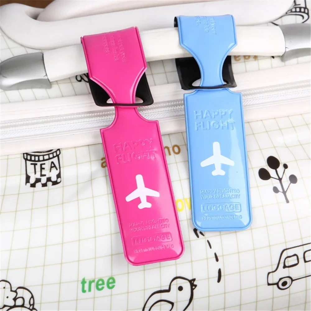 PU Leather Luggage Tag Creative Baggage Silica Gel Suitcase ID Addres Holder Boarding Tags Portable Label Travel Accessories