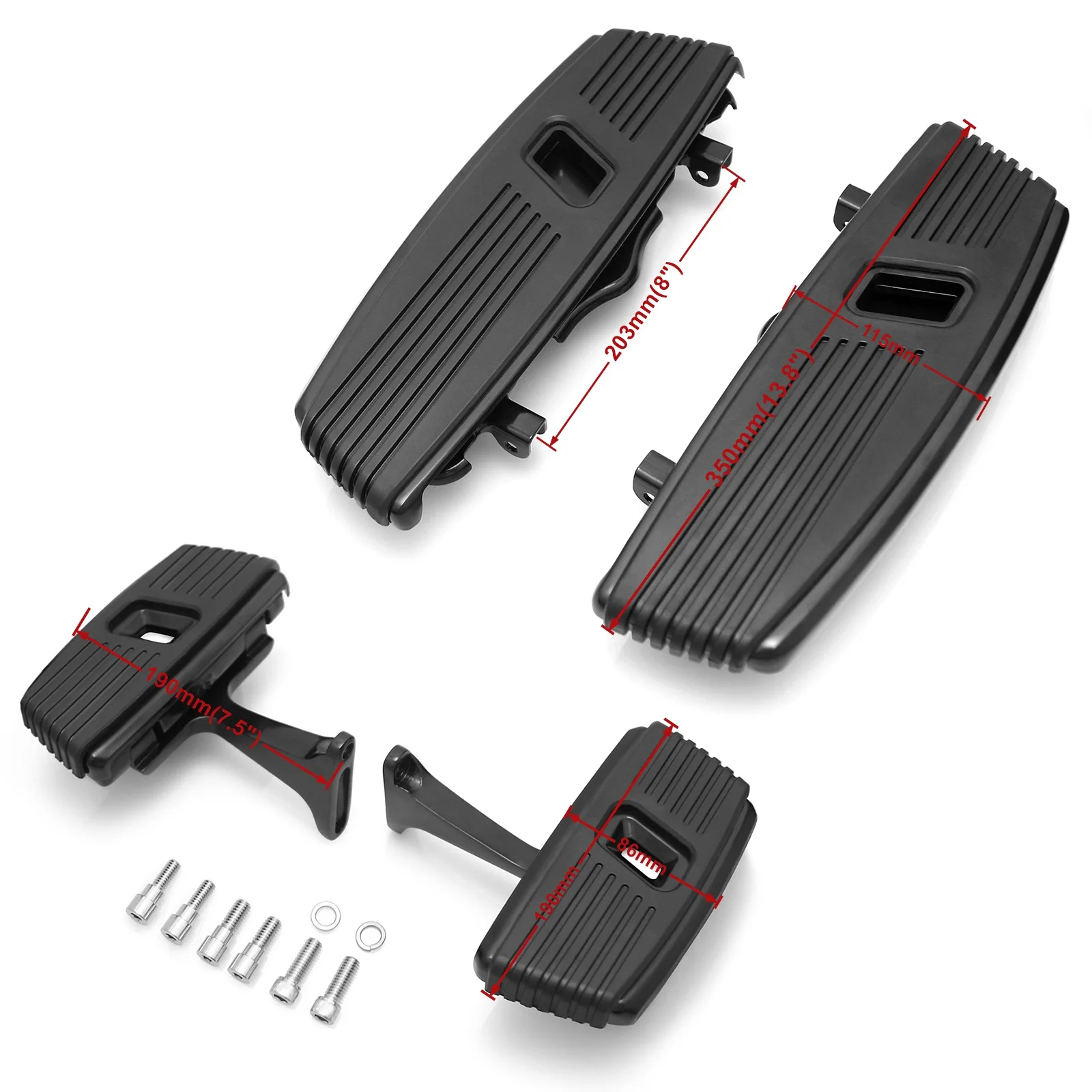 Kahuna Rider driver Passenger Floorboard Wide Black Footboards For  Touring Road King Road Glide Street Glide 1980-2023